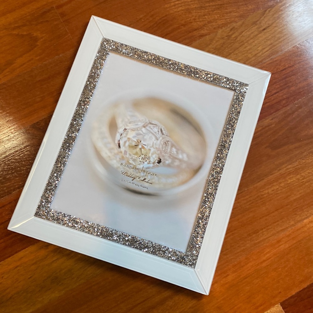 NWOT White & silver wedding frame!
